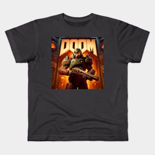 Doom Guy in 3D. Kids T-Shirt